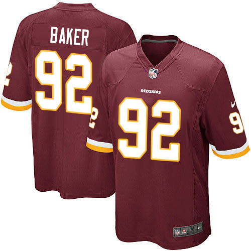 Men's Game Chris Baker Nike Jersey Burgundy Red Home - #92 NFL Washington Redskins